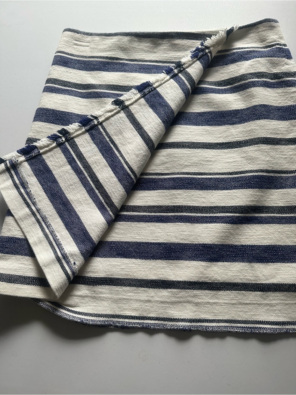 LOFT Striped Fringe Wrap Mini Skirt Size 10 - Picture 9 of 9